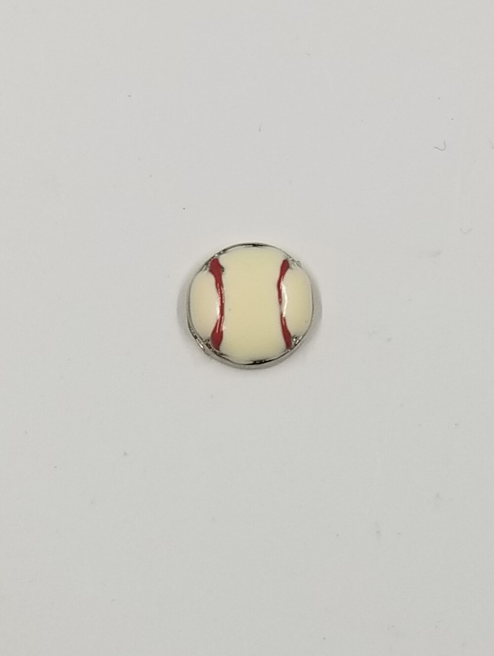 [SOUTH HILL] ⚾ Homerun Baseball Enamel Locket Charm - Sports-Themed Accent